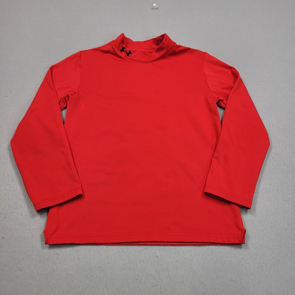 Under Armour Kids Mock Neck‎ ColdGear Long Sleeve Compression Shirt Red size 7